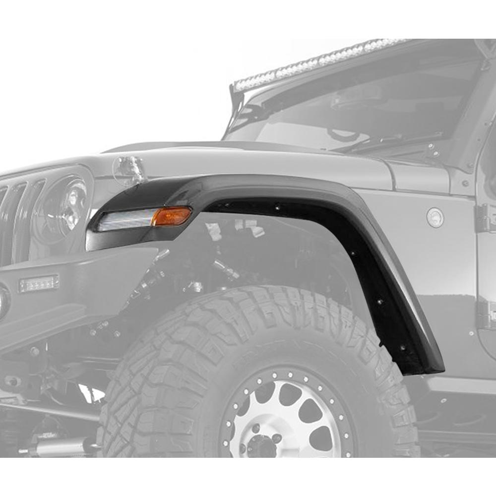 JK TO JL CONVERSION FRONT FENDER FLARE W/ LED LIGHTS & INNER FENDERS FOR 07-18 JEEP WRANGLER JK