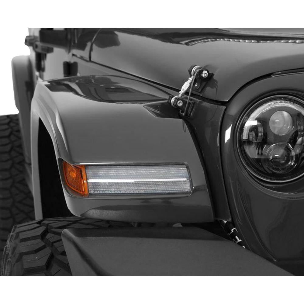 JK TO JL CONVERSION FRONT FENDER FLARE W/ LED LIGHTS & INNER FENDERS FOR 07-18 JEEP WRANGLER JK