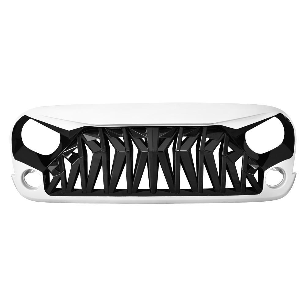 SHARK GRILLE - BLACK & WHITE FOR 07-18 WRANGLER JK/ JKU