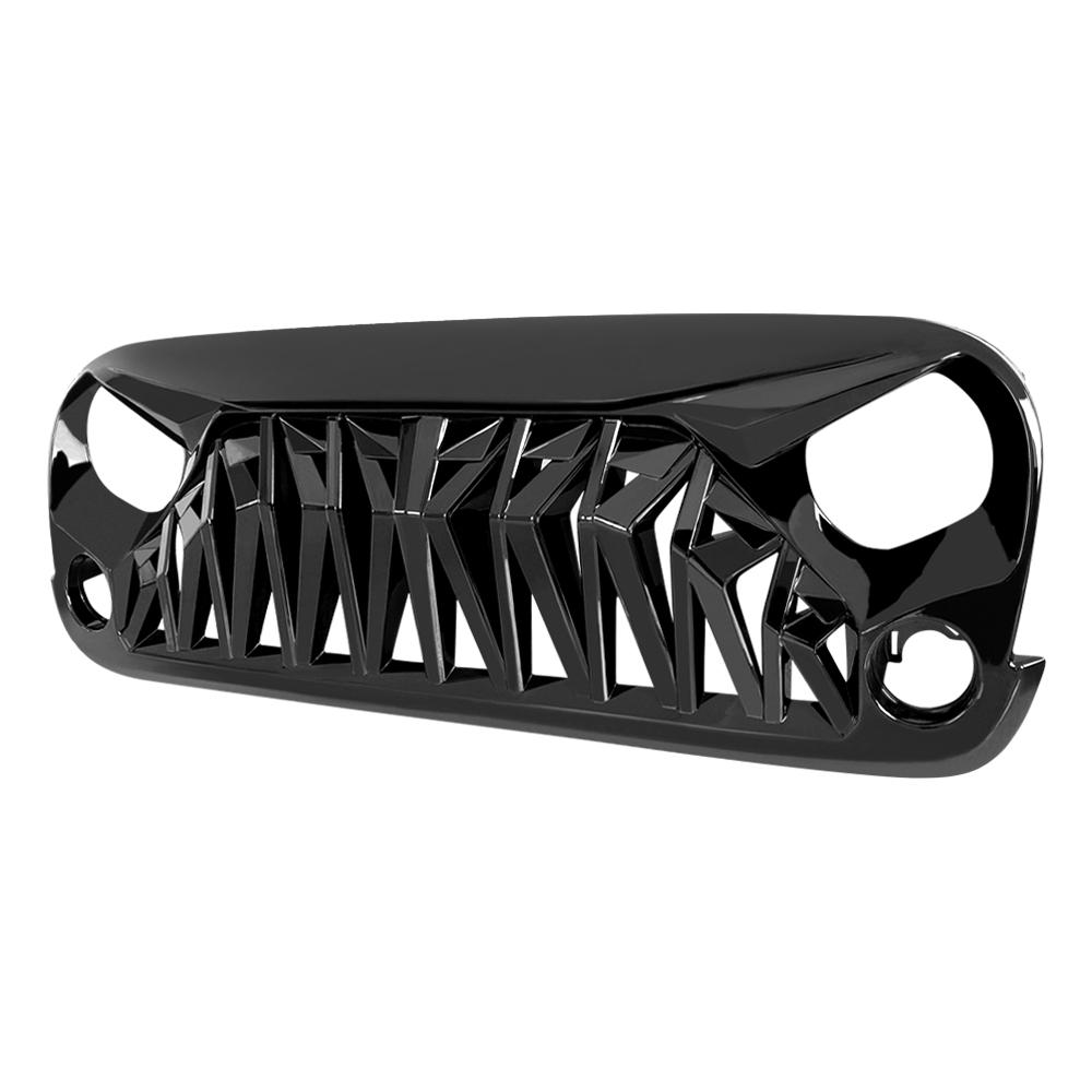 SHARK GRILLE - GLOSSY BLACK FOR 07-18 WRANGLER JK/ JKU