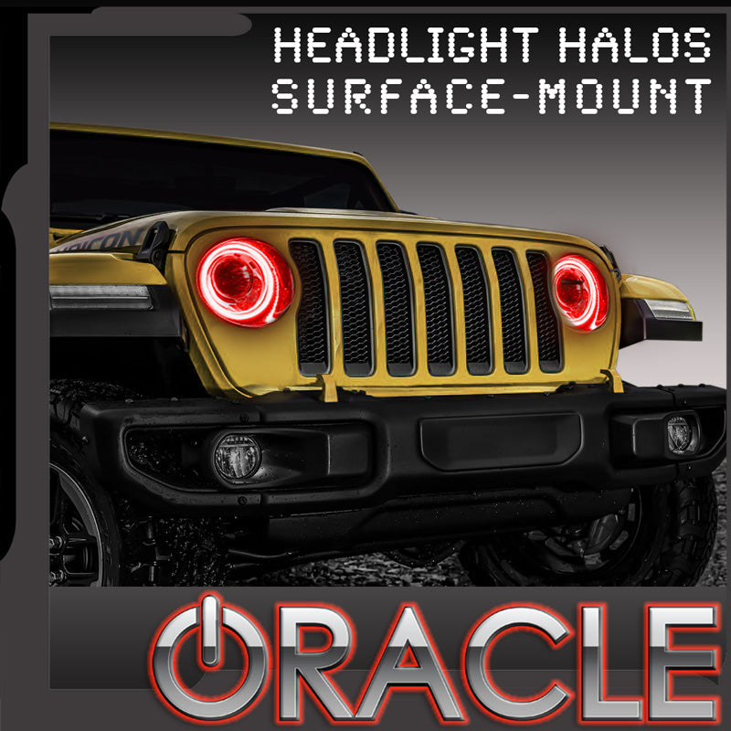 ORACLE - 2018-2023 JEEP WRANGLER JL LED HEADLIGHT SURFACE MOUNT HALO KIT