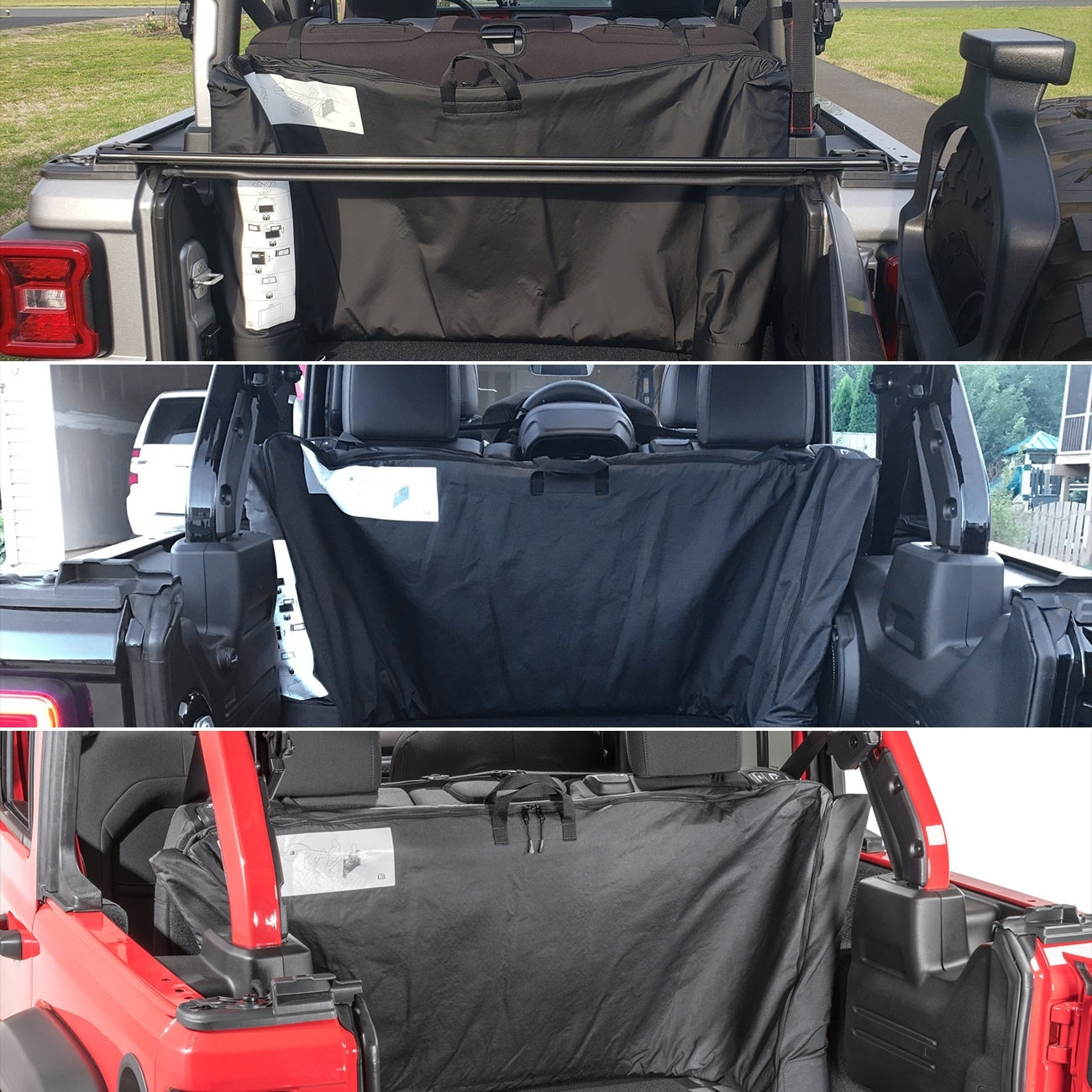 BLACK SOFT TOP WINDOW STORAGE BAG FOR JEEP WRANGLER JL 2018-2021