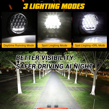 (2PCS/SET) 7 INCH 178W ROUND OFF ROAD LIGHT SPOT BEAM LED DRIVING LIGHTS