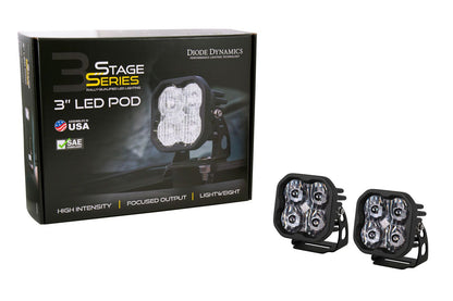 Diode Dynamics Stage Series 3" SAE/DOT White Sport LED Pod (pair)