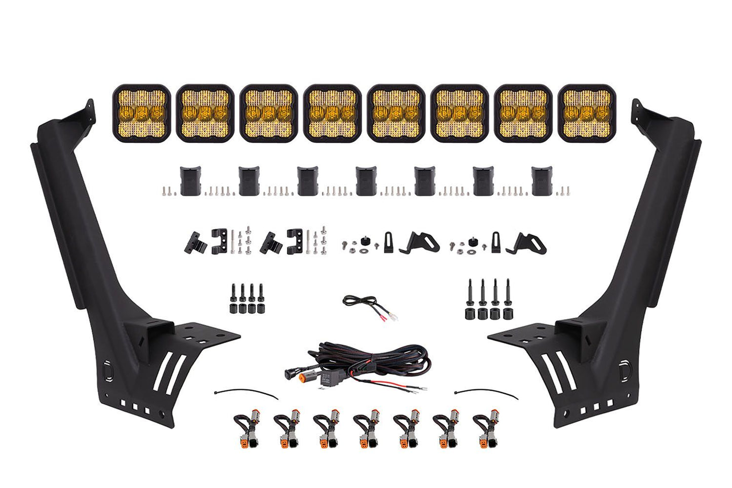 JEEP JL SS5 SPORT CROSSLINK WINDSHIELD YELLOW COMBO LIGHTBAR KIT