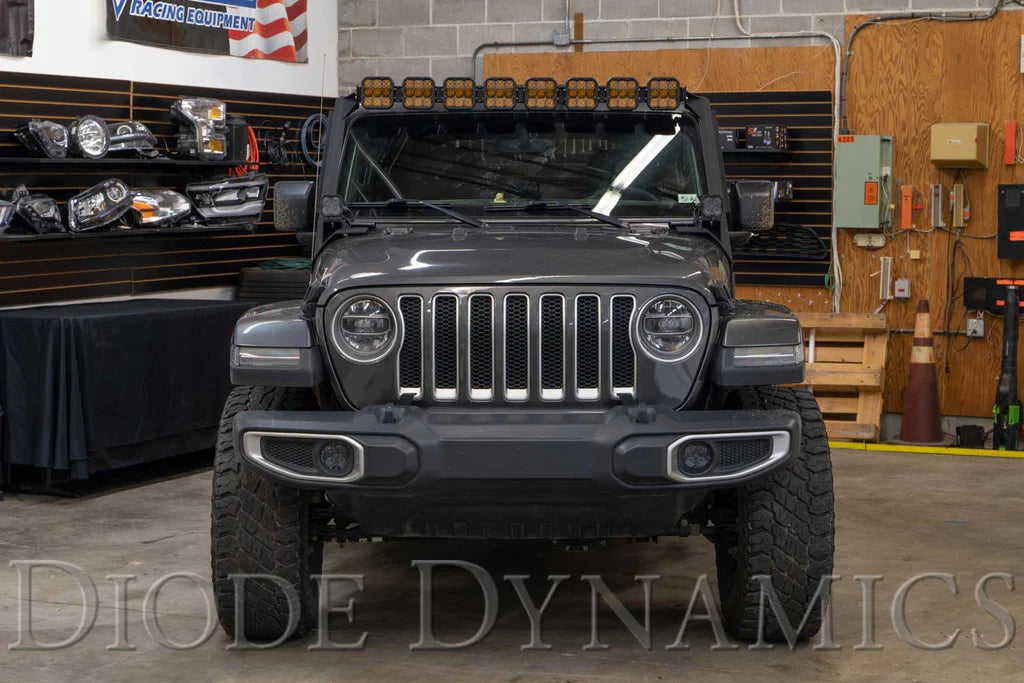 JEEP JL SS5 SPORT CROSSLINK WINDSHIELD YELLOW COMBO LIGHTBAR KIT